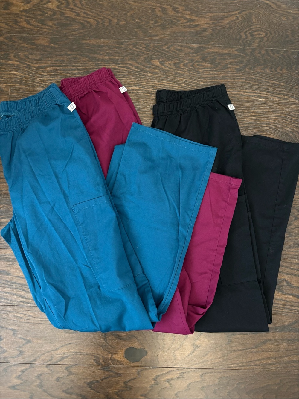 Cherokee workwear scrub pants set XS wine black teal scrubs